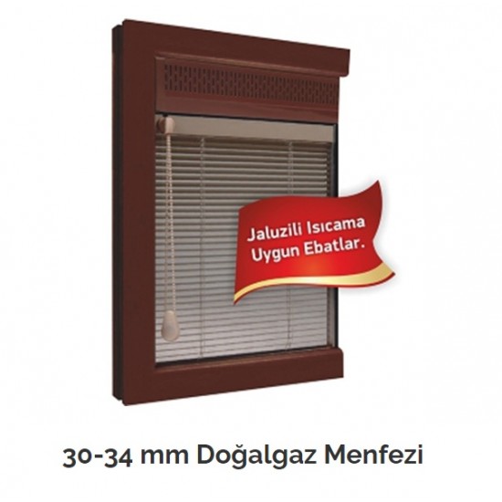 Gasair Doğalgaz Cam Üzeri Alüminyum Havalandırma Menfezi ( Isıcam Üstü 30-34 Mm ) - Açık Kahverengi