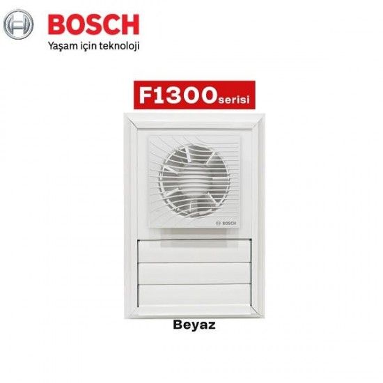 Bosch F1300 W 120 lük Aspiratörlü Fanlı Menfez (150 m³/h) - Kanatlı - Yüzeysel Montaj - Beyaz