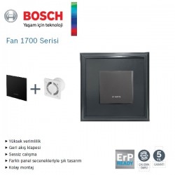 Bosch F1700 WS 125 Lik Aspiratörlü Fanlı Menfez (145m³/H) - Düz Panel -Yüzeysel Montaj - Mat Siyah