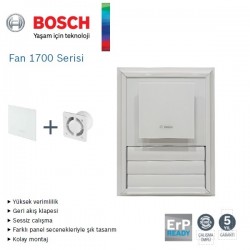 Bosch F1700 WS 125 Lik Aspiratörlü Fanlı Menfez (145m³/H) - Kanatlı - Yüzeysel Montaj - Mat Beyaz